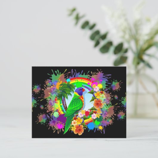 Rainbow Loriket Parrot Briefkaarten (Staand voorkant)