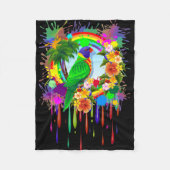Rainbow Loriket Parrot Fleece_Blanket Fleece Deken (Voorkant)
