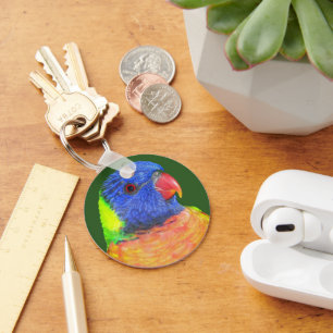 Rainbow Loriket Parrot Foto Sleutelhanger