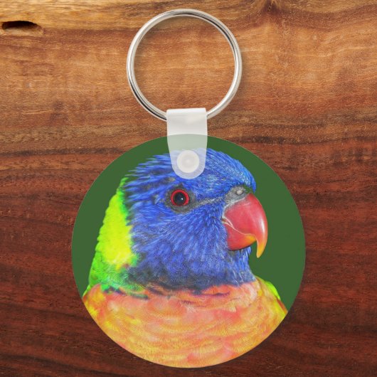 Rainbow Loriket Parrot Foto Sleutelhanger (Voorkant)
