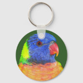 Rainbow Loriket Parrot Foto Sleutelhanger (Achterkant)