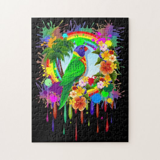 Rainbow Loriket Parrot Photo_Puzzle Legpuzzel (Verticaal)