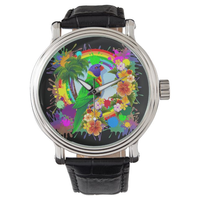 Rainbow Loriket Parrot Watches Horloge (Voorkant)