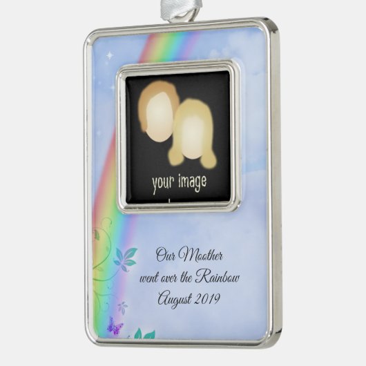 Rainbow Loss-Ornament Verzilverd Omlijst Ornament (Links)