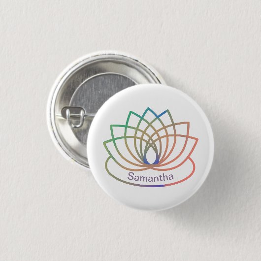 Rainbow Lotus Flower Ronde Button 3,2 Cm (Voorkant /achterkant)