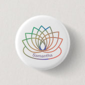 Rainbow Lotus Flower Ronde Button 3,2 Cm (Voorkant)