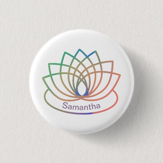 Rainbow Lotus Flower Ronde Button 3,2 Cm (Voorkant)