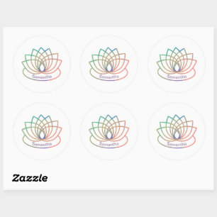 Rainbow Lotus Flower Ronde Sticker