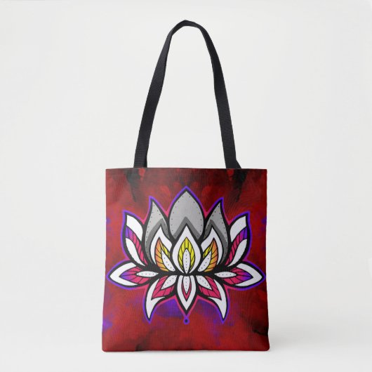 Rainbow Lotus Tote Bag (Voorkant)