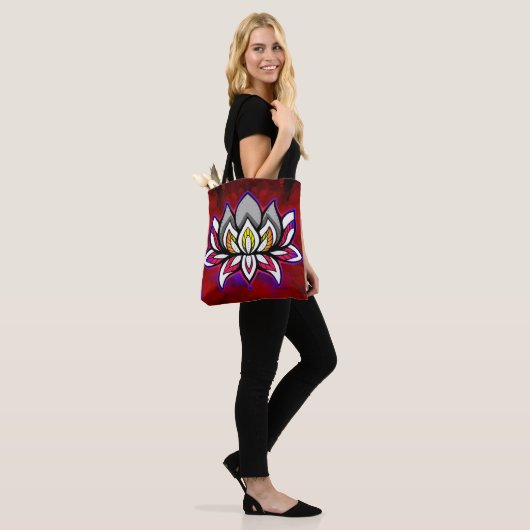 Rainbow Lotus Tote Bag (Op model)
