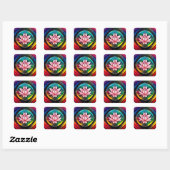 Rainbow lotus vierkante sticker (Vel)