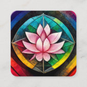 Rainbow lotus vierkante visitekaartje (Voorkant)
