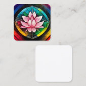 Rainbow lotus vierkante visitekaartje (Voorkant / Achterkant)