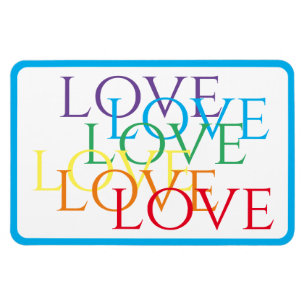 RAINBOW LOVE 4x6 Flexibele Magneet / Blauw