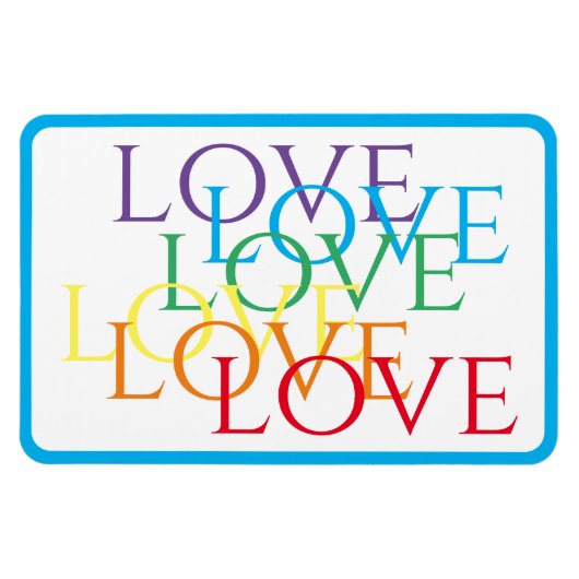 RAINBOW LOVE 4x6 Flexibele Magneet / Blauw (Horizontaal)