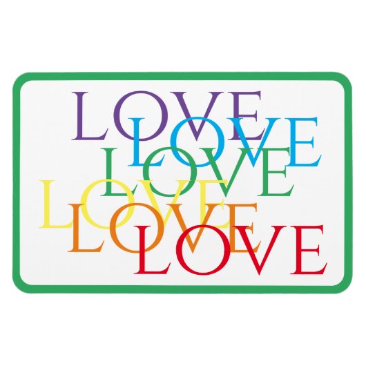 RAINBOW LOVE 4x6 Flexibele Magneet / Groen (Horizontaal)