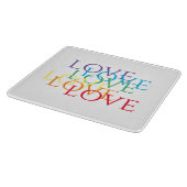RAINBOW LOVE 6x7 glazen snijplank (Hoek)