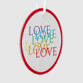 RAINBOW LOVE Acryl Circle Ornament - Rood (voorkant)