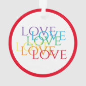 RAINBOW LOVE Acryl Circle Ornament - Rood (achterkant)