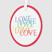 RAINBOW LOVE Acryl Circle Ornament - Rood (voorkant)