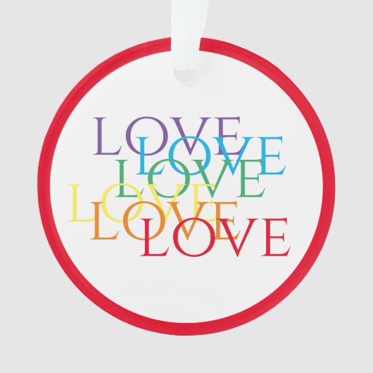 RAINBOW LOVE Acryl Circle Ornament - Rood (voorkant)