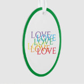 RAINBOW LOVE Acryl Ovaal Ornament - Groen (voorkant)