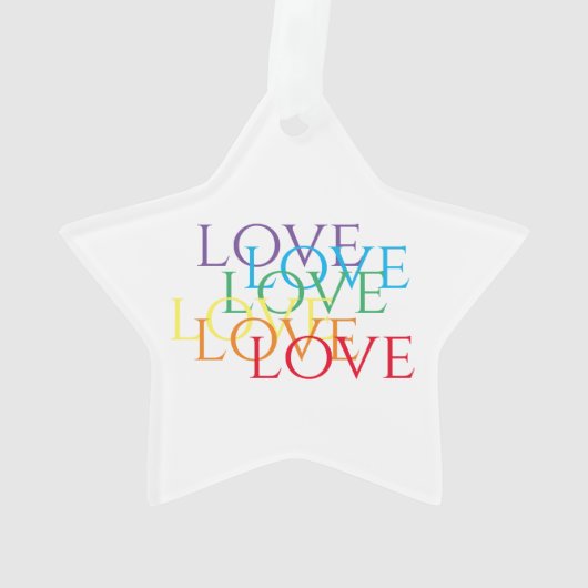RAINBOW LOVE Acryl Star Ornament (achterkant)