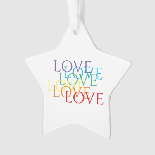 RAINBOW LOVE Acryl Star Ornament (voorkant)