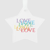 RAINBOW LOVE Acryl Star Ornament (voorkant)