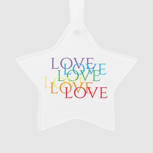 RAINBOW LOVE Acryl Star Ornament (voorkant)