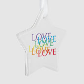 RAINBOW LOVE Acryl Star Ornament (voorkant)