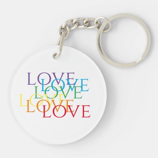 RAINBOW LOVE Acrylcirkelvormige Sleutelhanger (Achterkant)