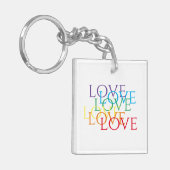 RAINBOW LOVE Acrylvierkant Sleutelhanger (Voorkant Links)