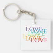 RAINBOW LOVE Acrylvierkant Sleutelhanger (Voorkant)
