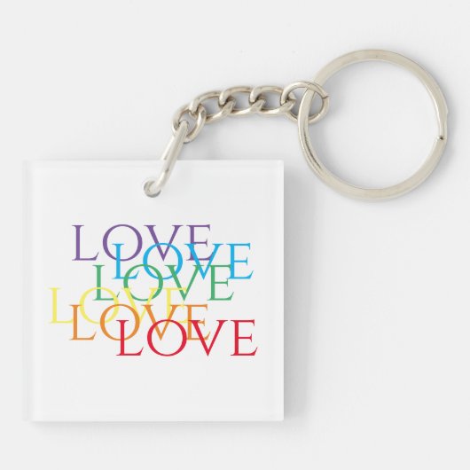 RAINBOW LOVE Acrylvierkant Sleutelhanger (Achterkant)