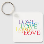 RAINBOW LOVE Aluminium Square Sleutelhanger (Voorkant)