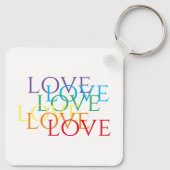 RAINBOW LOVE Aluminium Square Sleutelhanger (Achterkant)