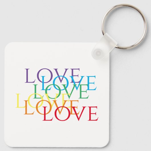 RAINBOW LOVE Aluminium Square Sleutelhanger (Achterkant)