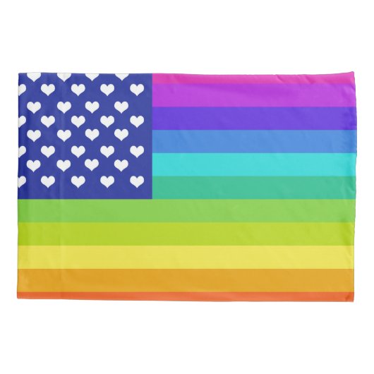 Rainbow Love American Flag Kussensloop (Achterkant)