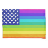 Rainbow Love American Flag Kussensloop (Voorkant)