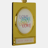 RAINBOW LOVE Banner Ornament / Goud Verguld Banner Ornament (Rechts)