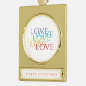 RAINBOW LOVE Banner Ornament / Goud Verguld Banner Ornament (Links)