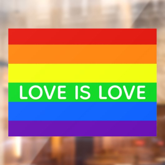 Rainbow Love beroemd gemaakt door Love Gay Pride Raamsticker (Vel 2)