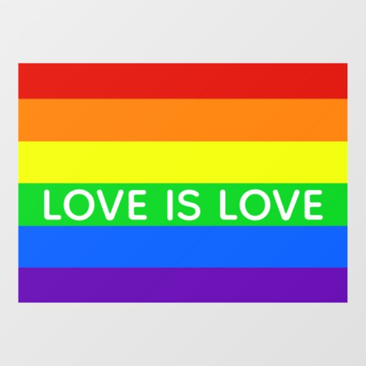 Rainbow Love beroemd gemaakt door Love Gay Pride Raamsticker (Vel)