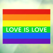 Rainbow Love beroemd gemaakt door Love Gay Pride Raamsticker (Vel 3)
