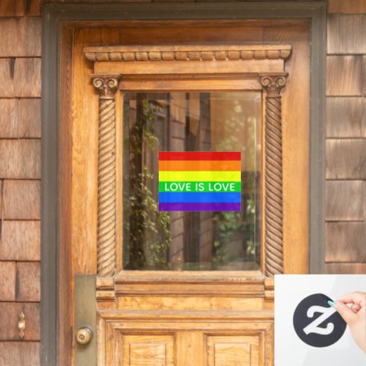 Rainbow Love beroemd gemaakt door Love Gay Pride Raamsticker (Huis Deur)