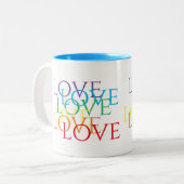 RAINBOW LOVE Blue Two-Tone Mok (Voorkant links)