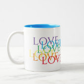 RAINBOW LOVE Blue Two-Tone Mok (Links)