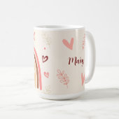 Rainbow Love Boho Polka Dots en Harten Koffiemok (Voorkant rechts)