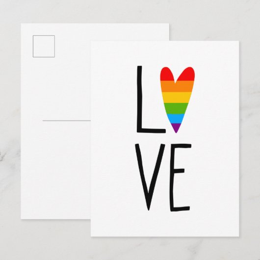 Rainbow Love Briefkaart (Voorkant / Achterkant)
